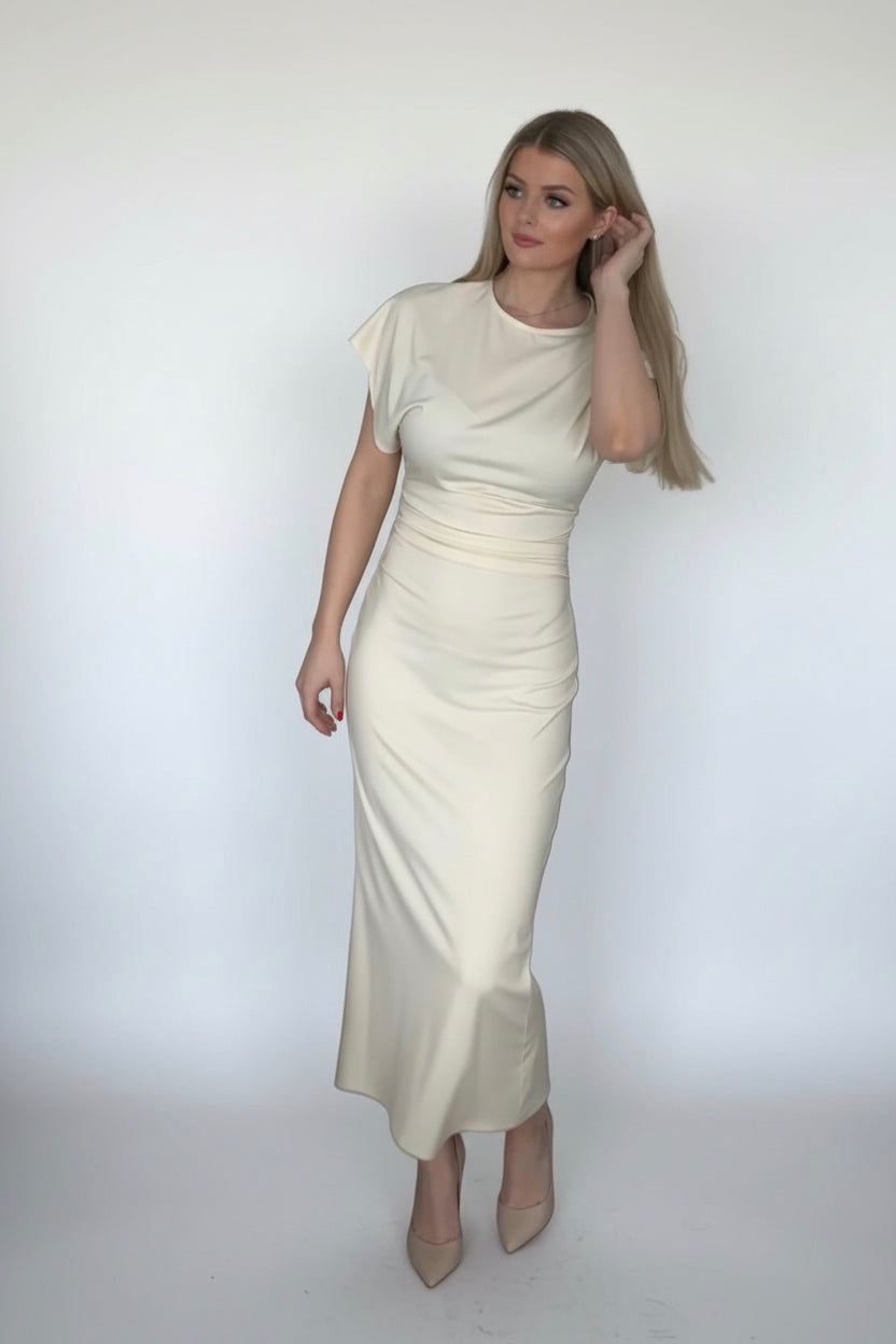 Aurelia Midi Dress - Beige
