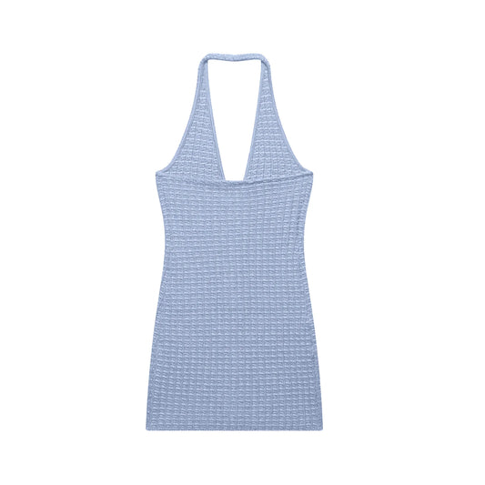 Clara Button Halter Mini Dress