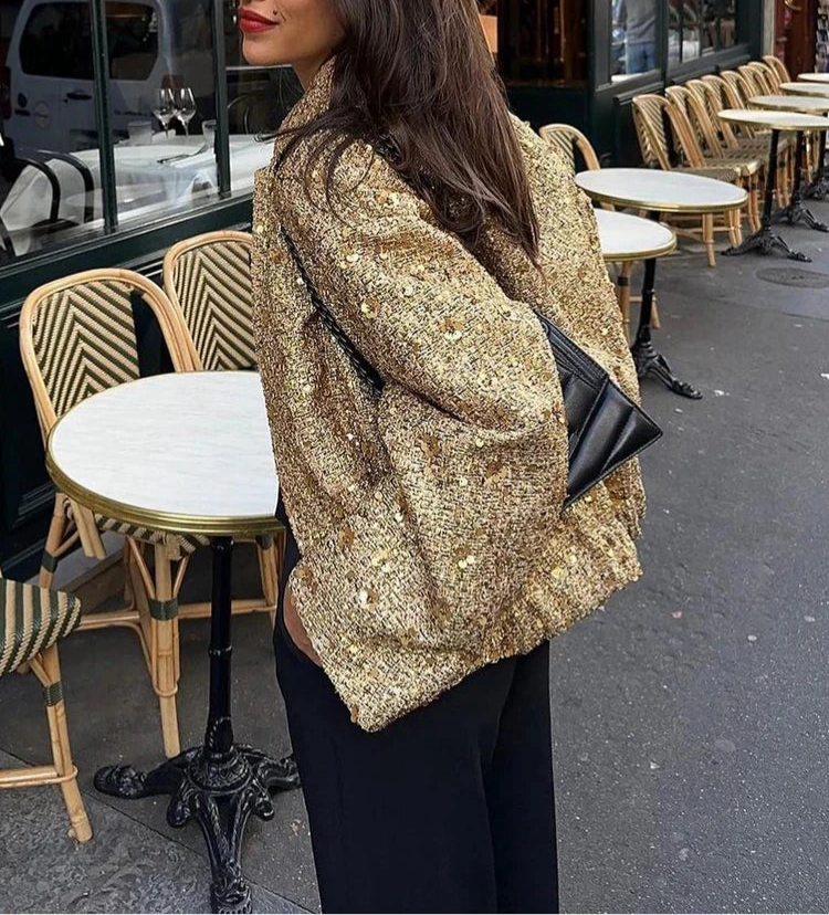 Agnes Sequin Bomber Jacket