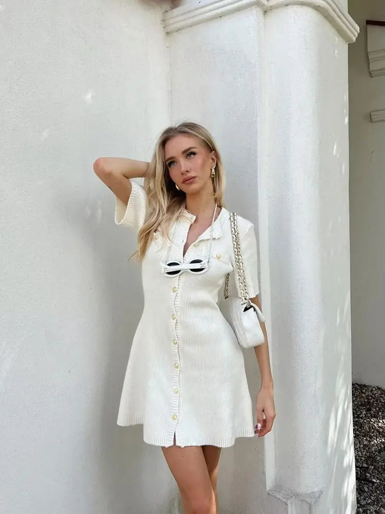 Araminta Button Short Sleeve Dress