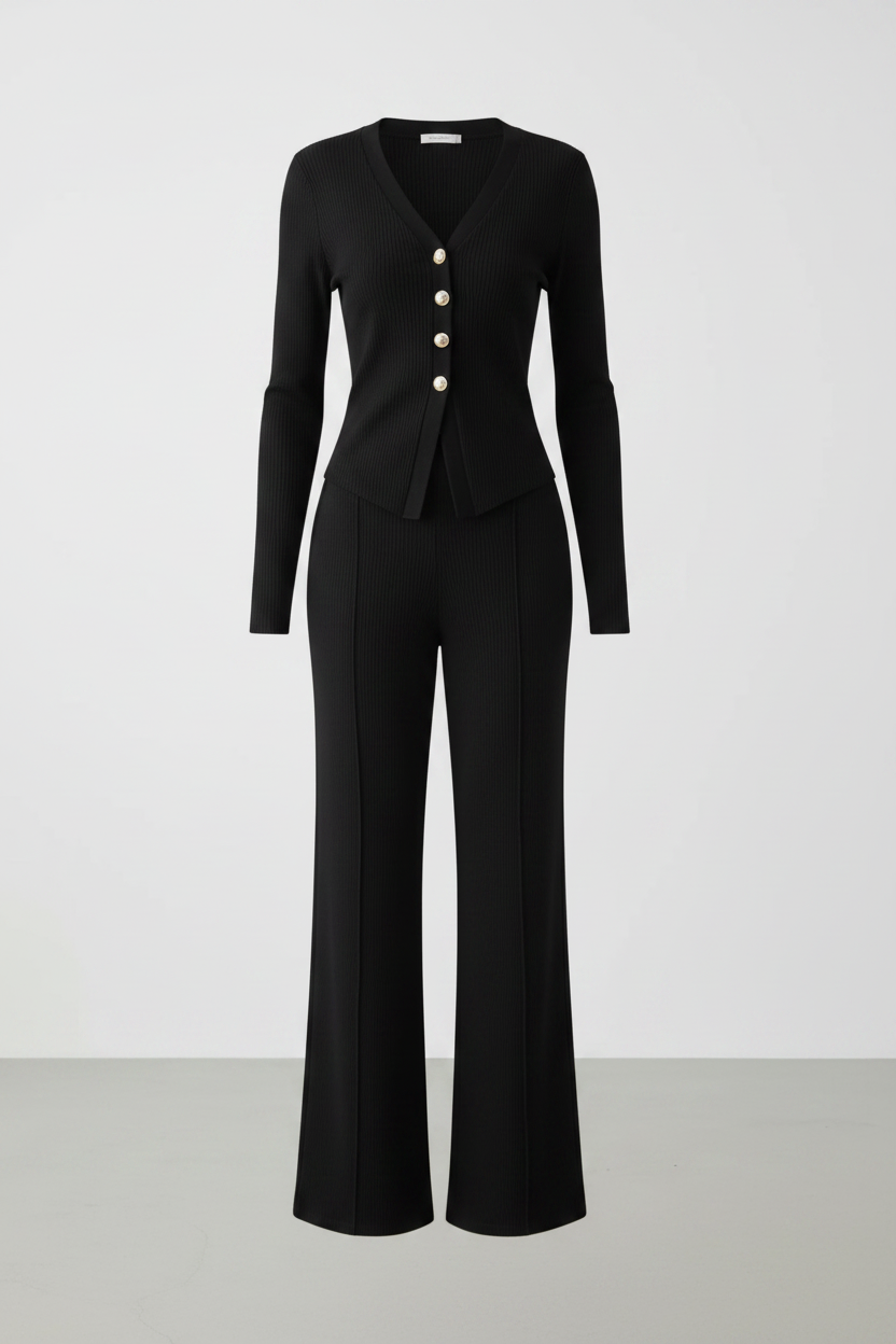 Amara Knit Co-Ord - Black