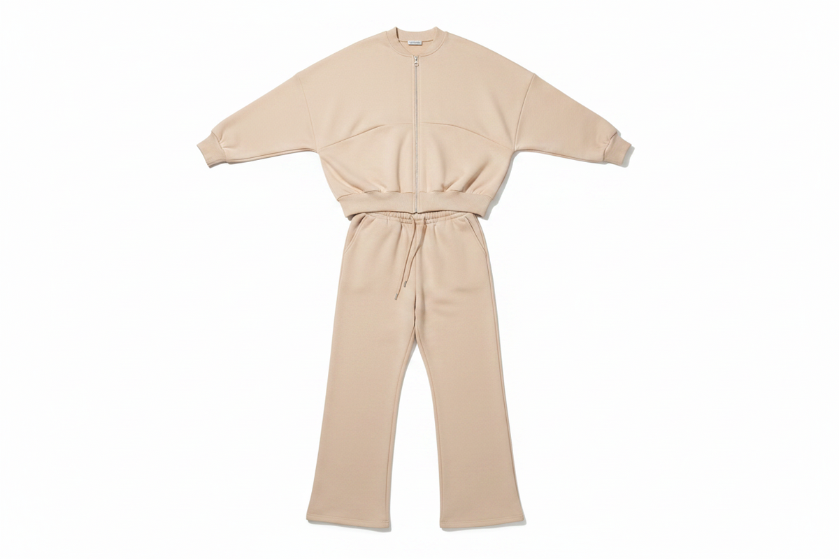 Cecilia Lounge Co-Ord in Oatmeal - Flat Lay