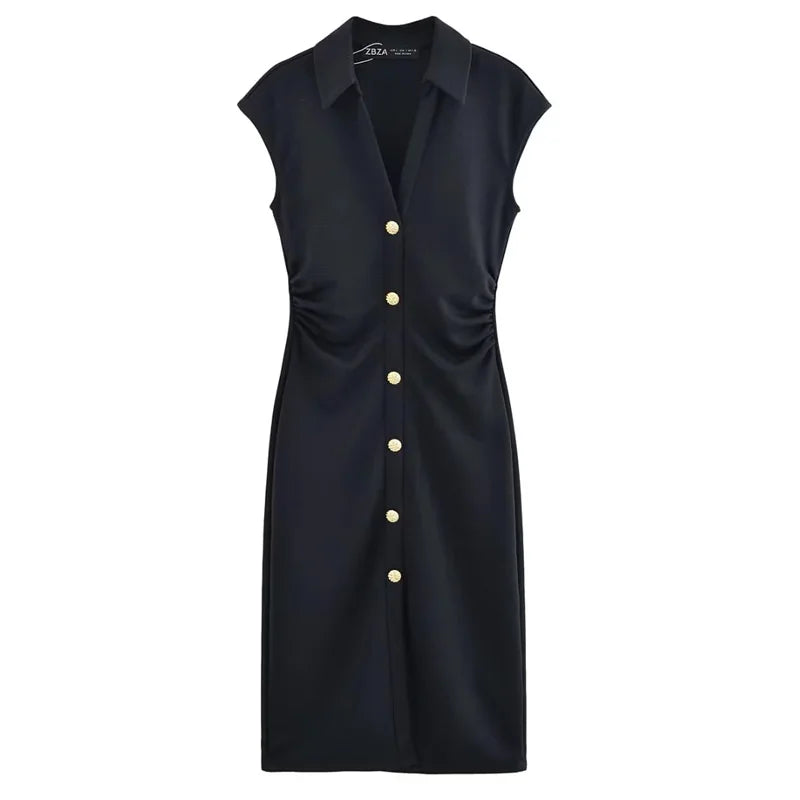 Felicity Button Midi Dress
