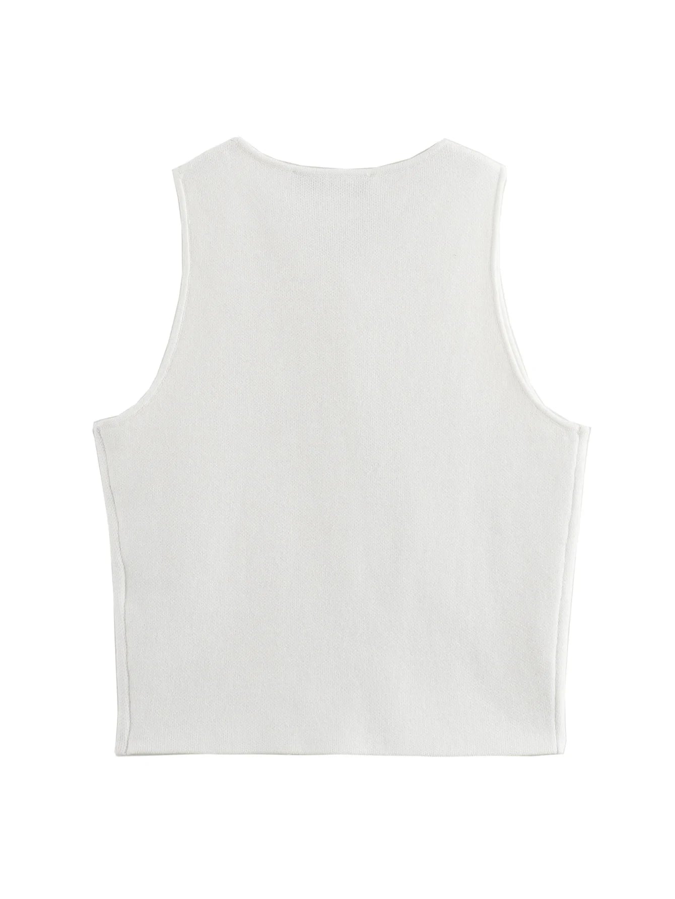 Cropped Asymmetrical Lucy Knit Vest