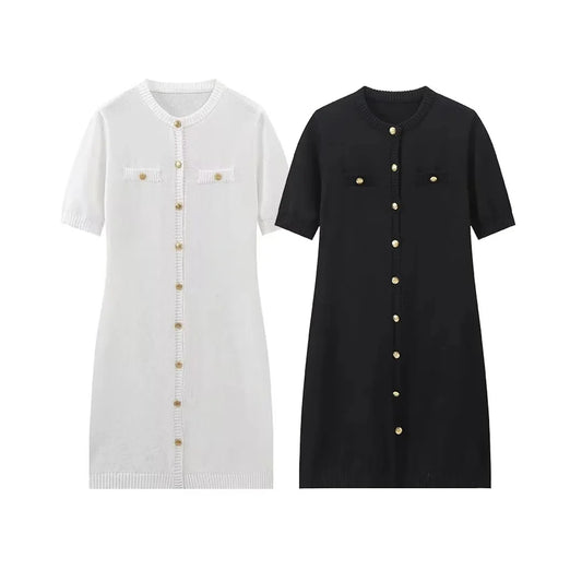 Araminta Button Short Sleeve Dress