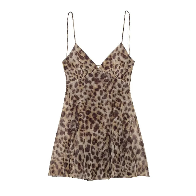 Maeve Leopard Print Mini Dress