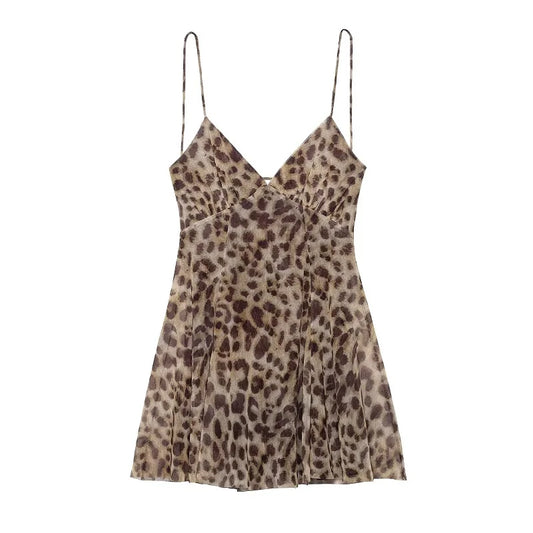Maeve Leopard Print Mini Dress