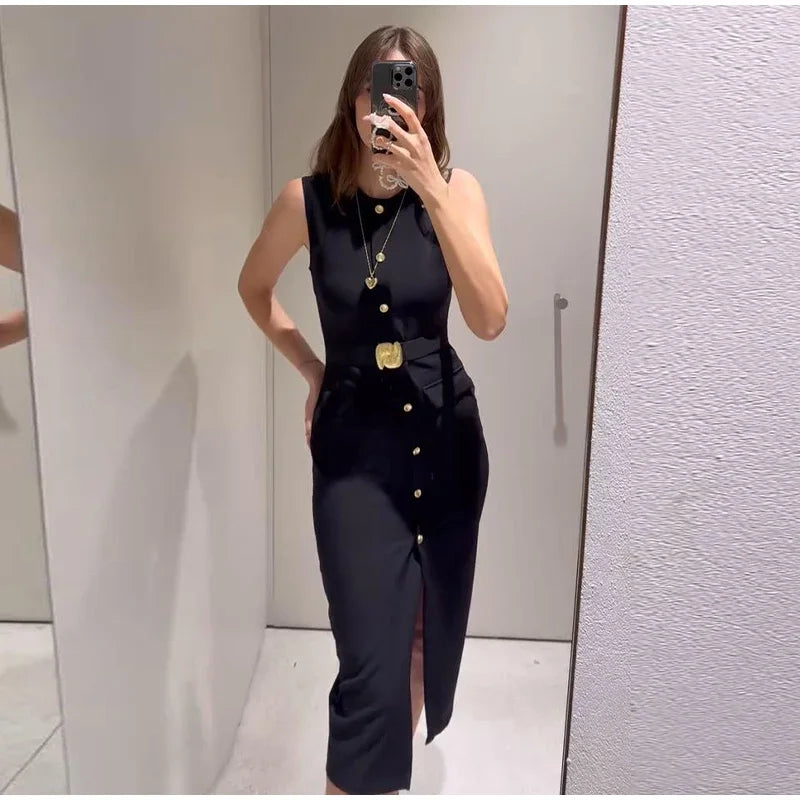 Tabitha Button Maxi Dress