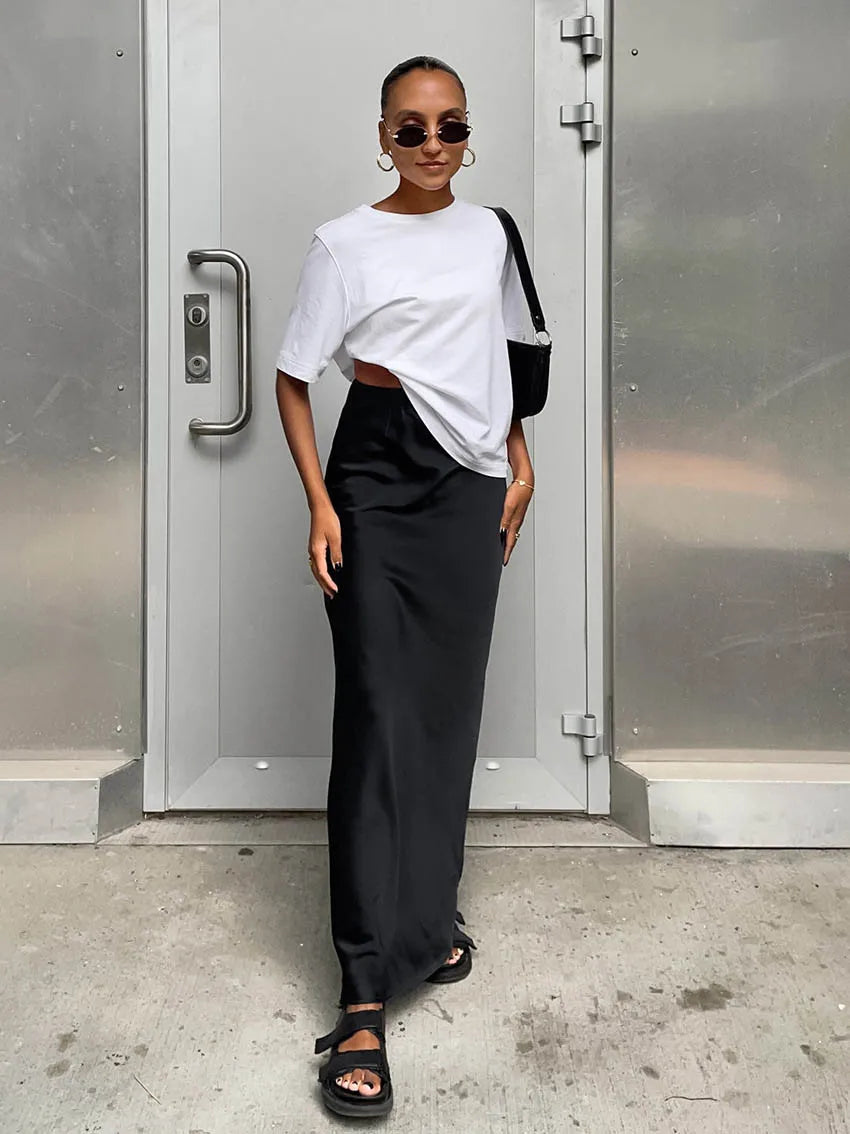 Helena Silk Maxi Skirt