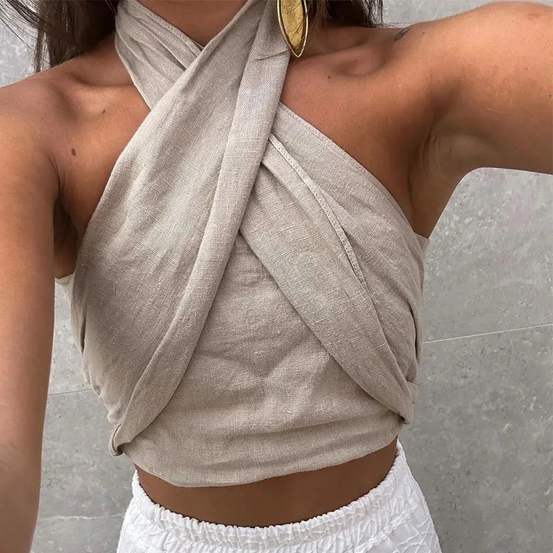 Rosie Linen Halter Top