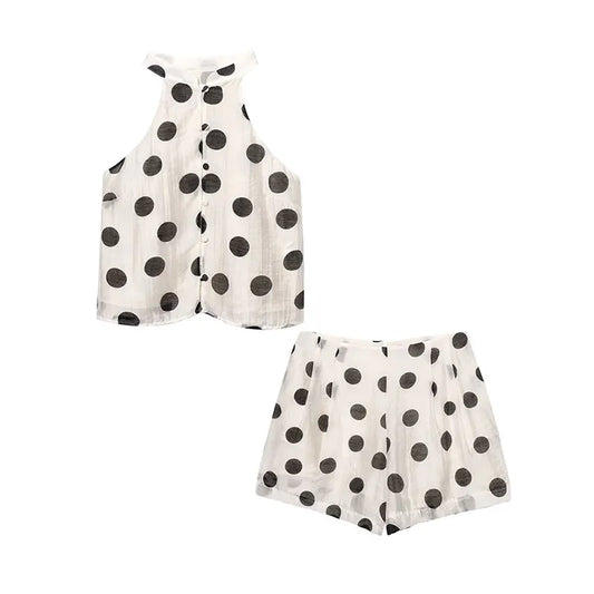 Chic Polka Dot Sophia Halter Co-Ord Set