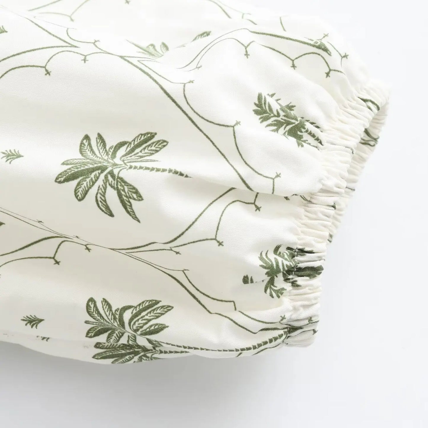 Cornelia Palm Tree Print Long Sleeve V-Neck Belt Dress