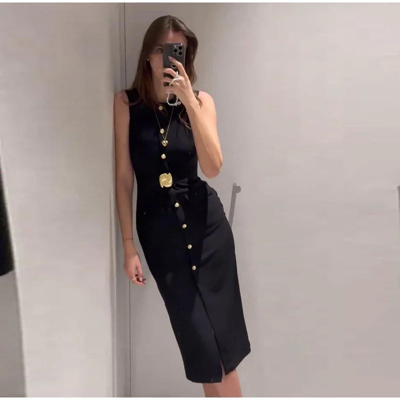 Tabitha Button Maxi Dress