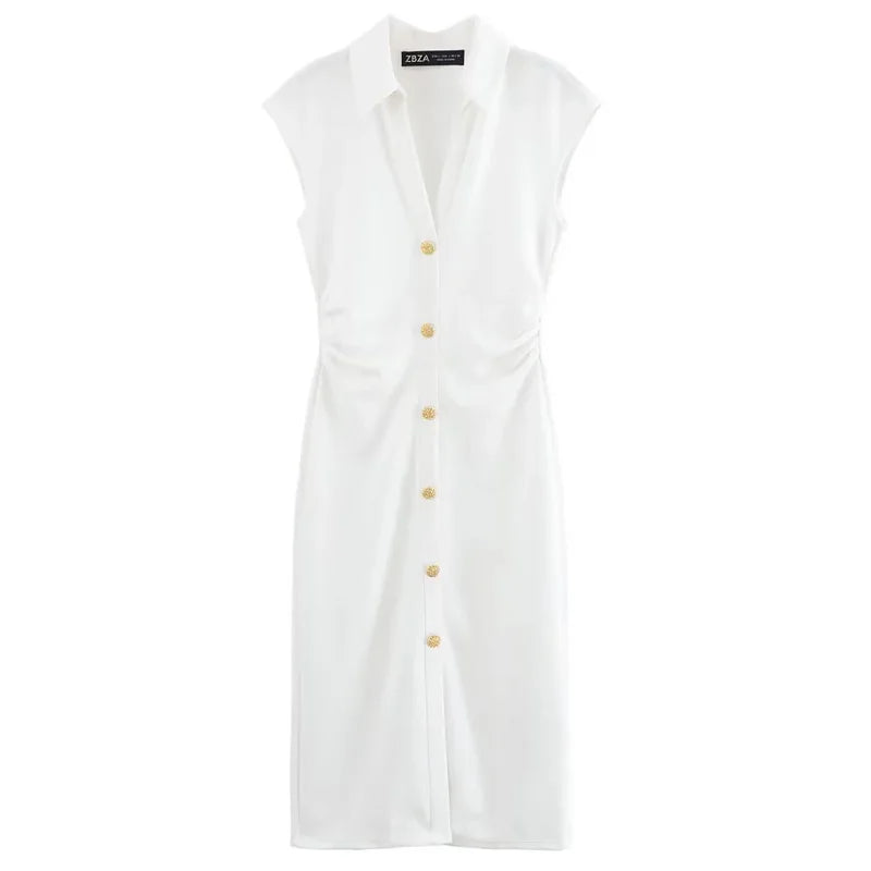 Felicity Button Midi Dress
