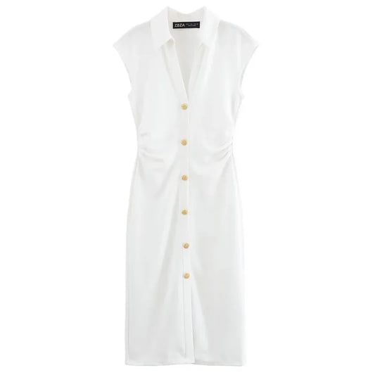 Felicity Button Midi Dress