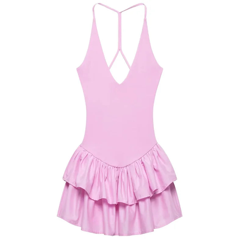 Daisy Halter Ruffle Mini Dress