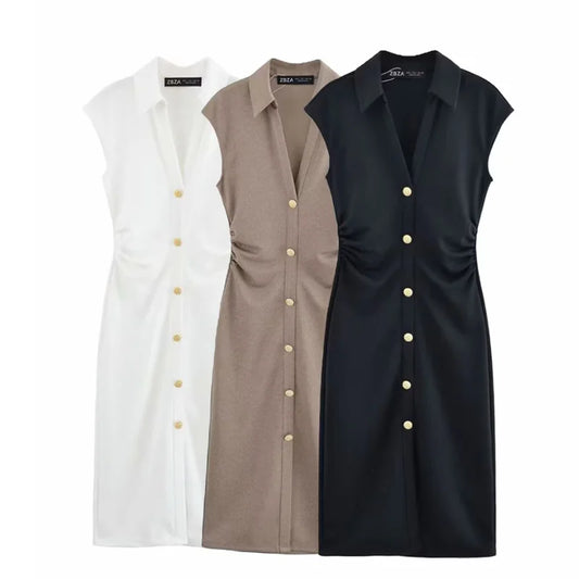 Felicity Button Midi Dress