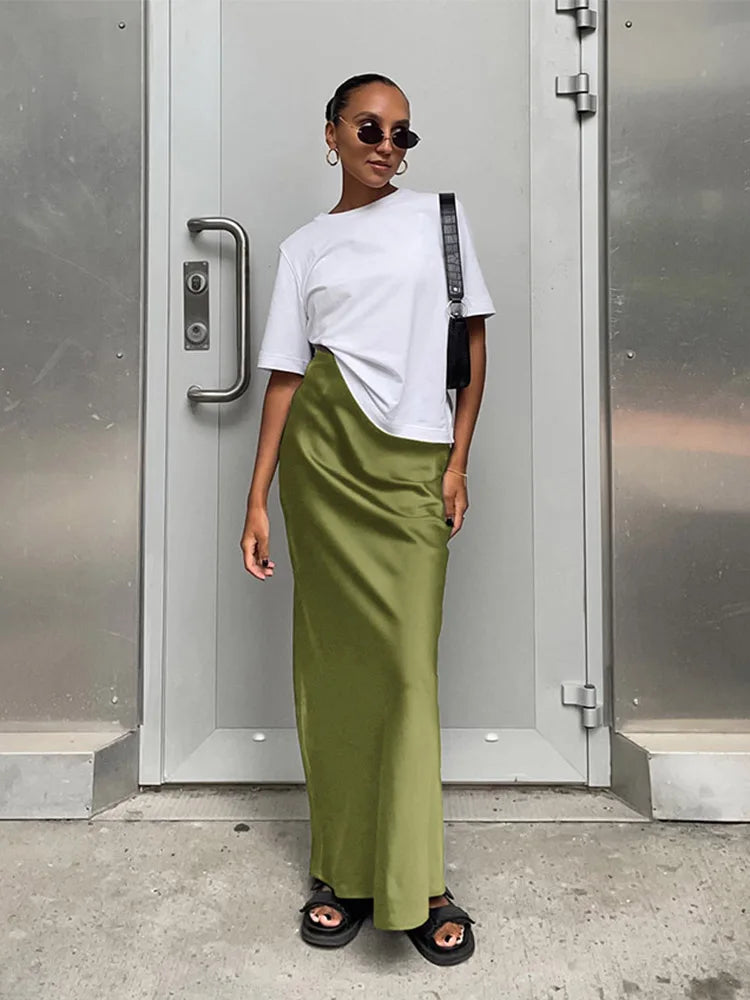 Helena Silk Maxi Skirt