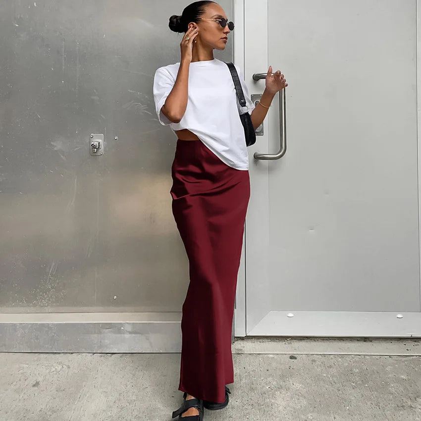 Helena Silk Maxi Skirt