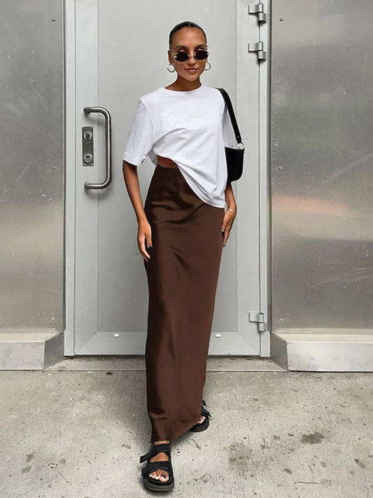 Helena Silk Maxi Skirt