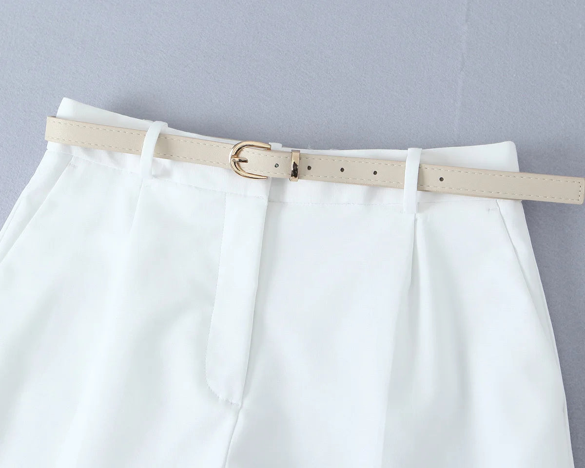 High-Waisted Pleated Amelie Shorts