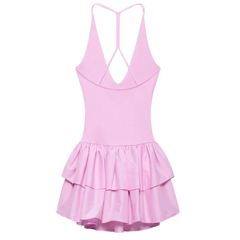 Daisy Halter Ruffle Mini Dress