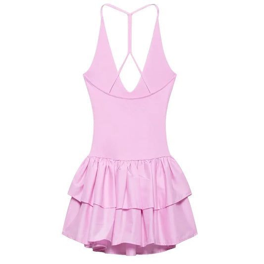 Daisy Halter Ruffle Mini Dress
