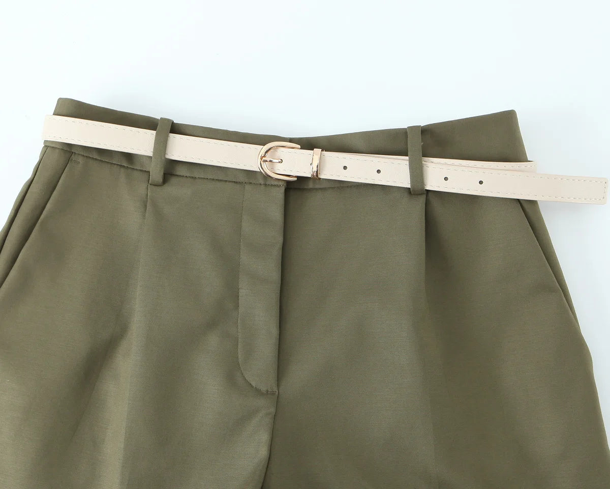 High-Waisted Pleated Amelie Shorts