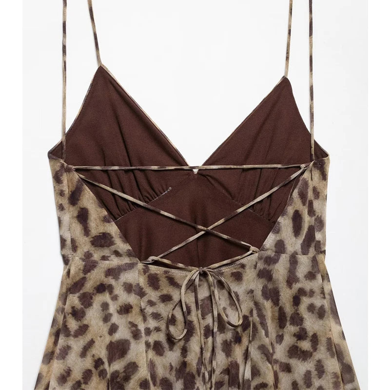 Maeve Leopard Print Mini Dress