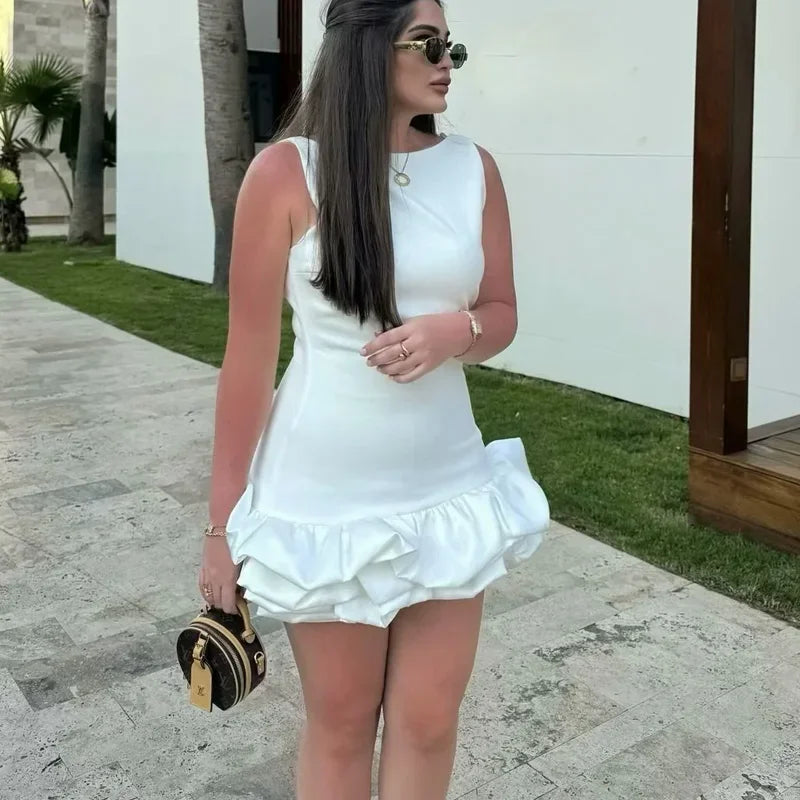 Georgia Ruffled Backless Bodycon Mini Dress