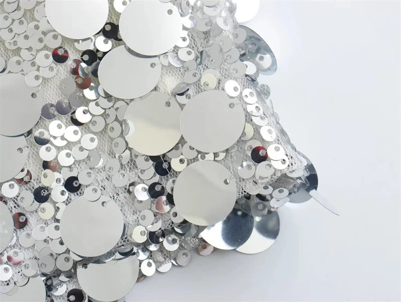 Arabella Silver Sequin Skirt