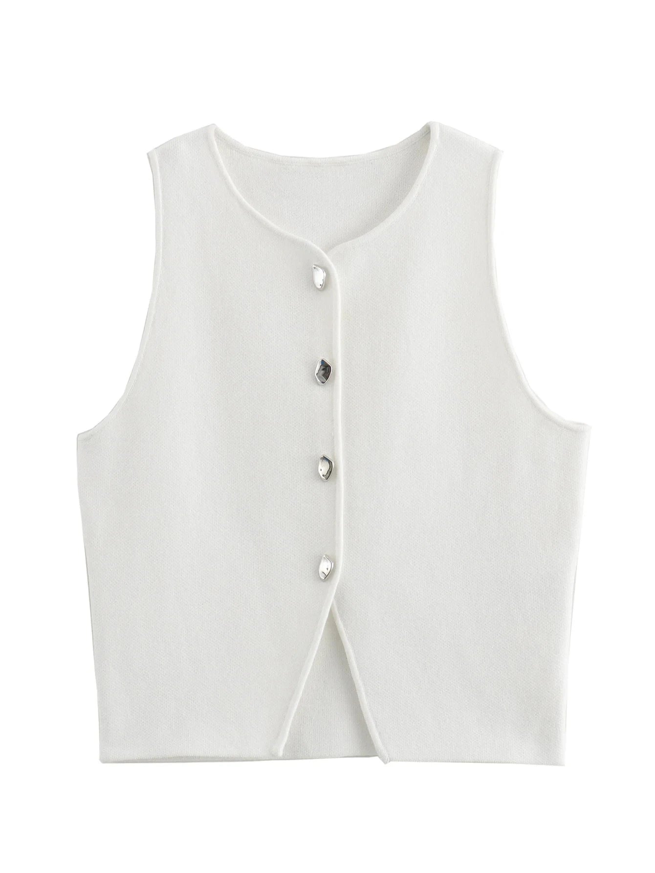 Cropped Asymmetrical Lucy Knit Vest