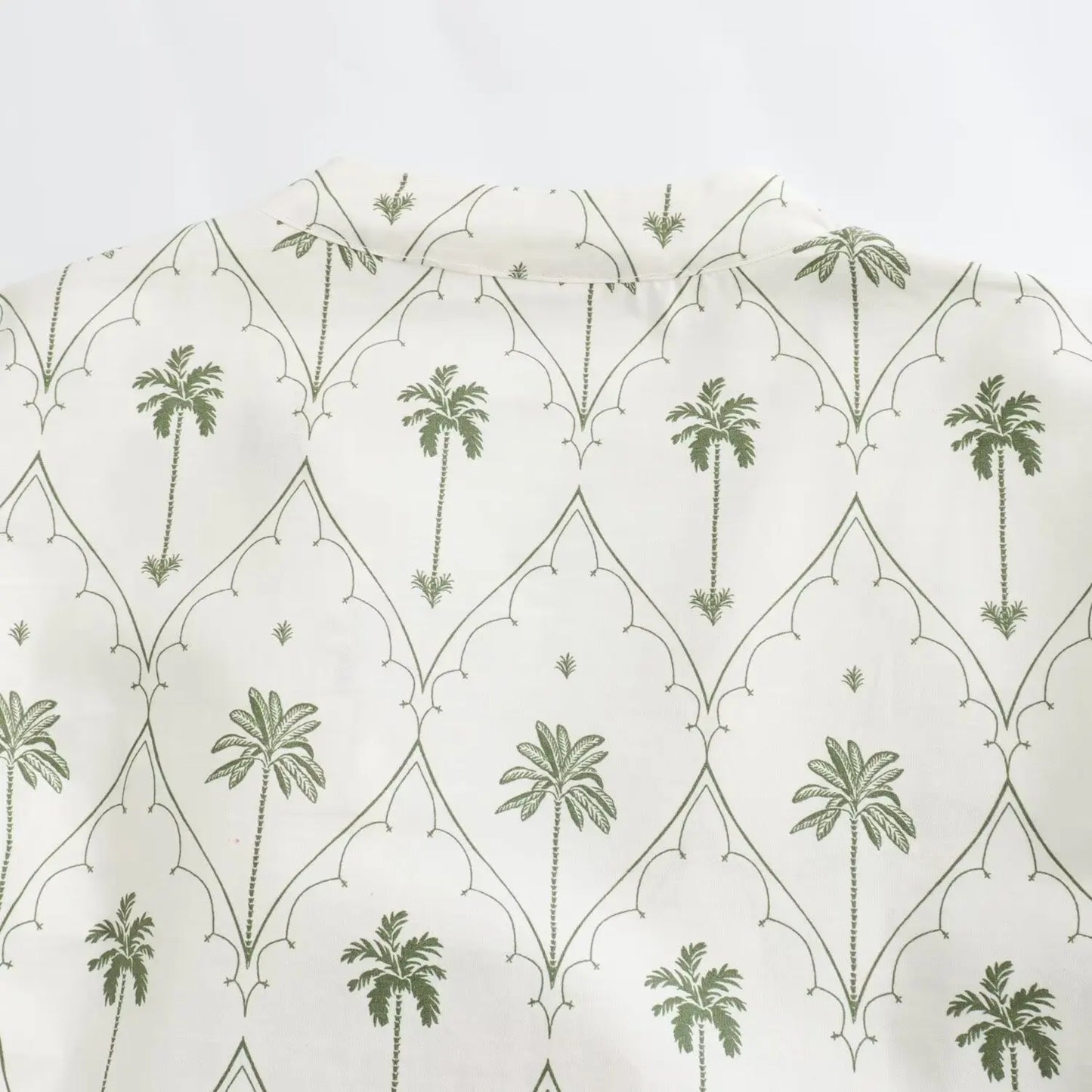 Cornelia Palm Tree Print Long Sleeve V-Neck Belt Dress