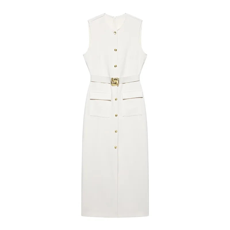 Tabitha Button Maxi Dress