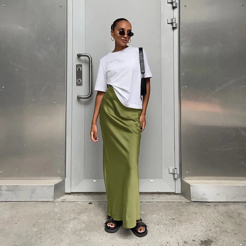 Helena Silk Maxi Skirt