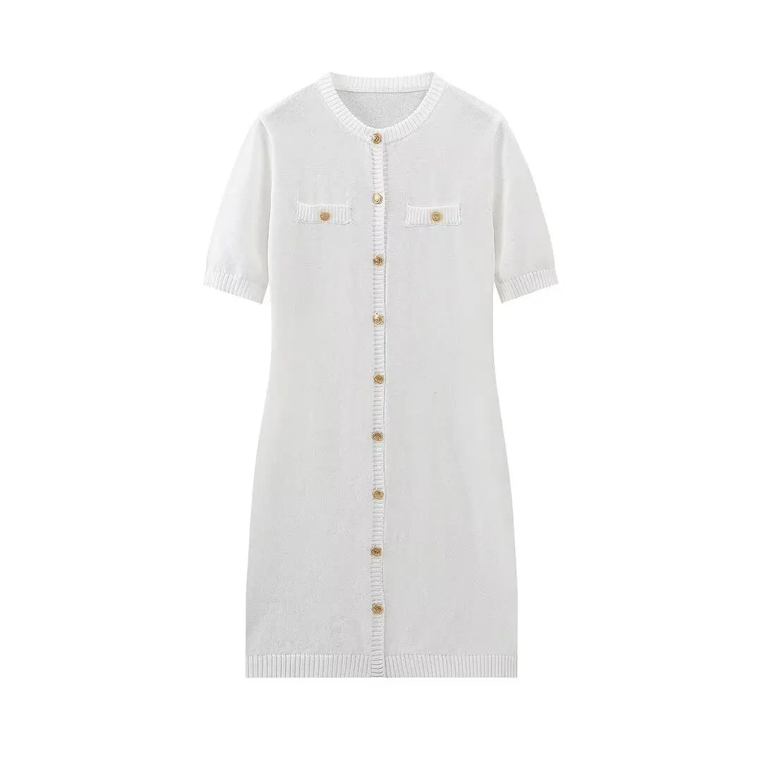 Araminta Button Short Sleeve Dress