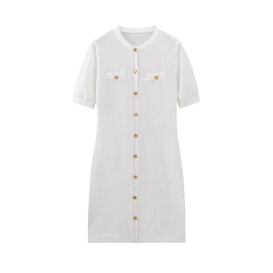 Araminta Button Short Sleeve Dress