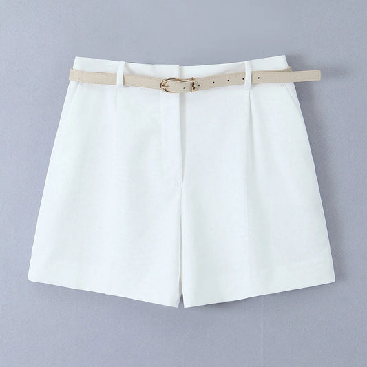 High-Waisted Pleated Amelie Shorts