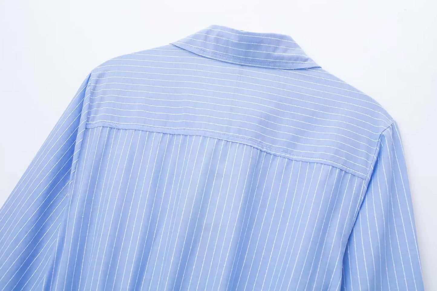 Celine Blue Striped Belted Shirt Dress
