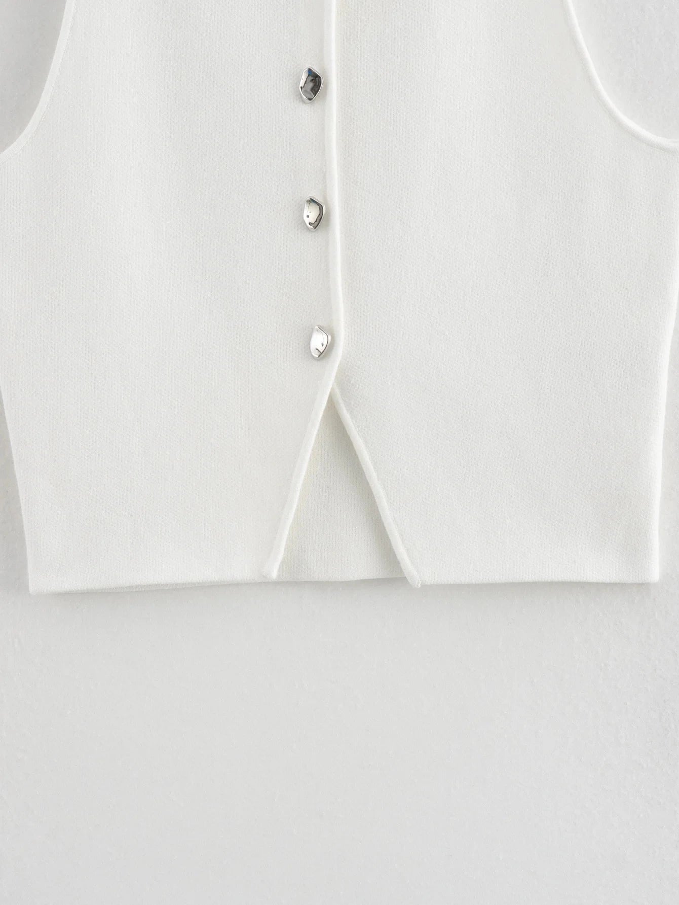 Cropped Asymmetrical Lucy Knit Vest