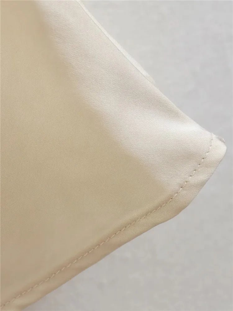 Mirabelle Flower Satin Champagne Maxi Dress