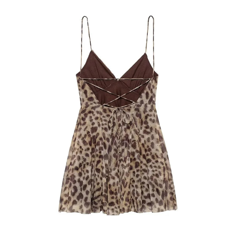 Maeve Leopard Print Mini Dress