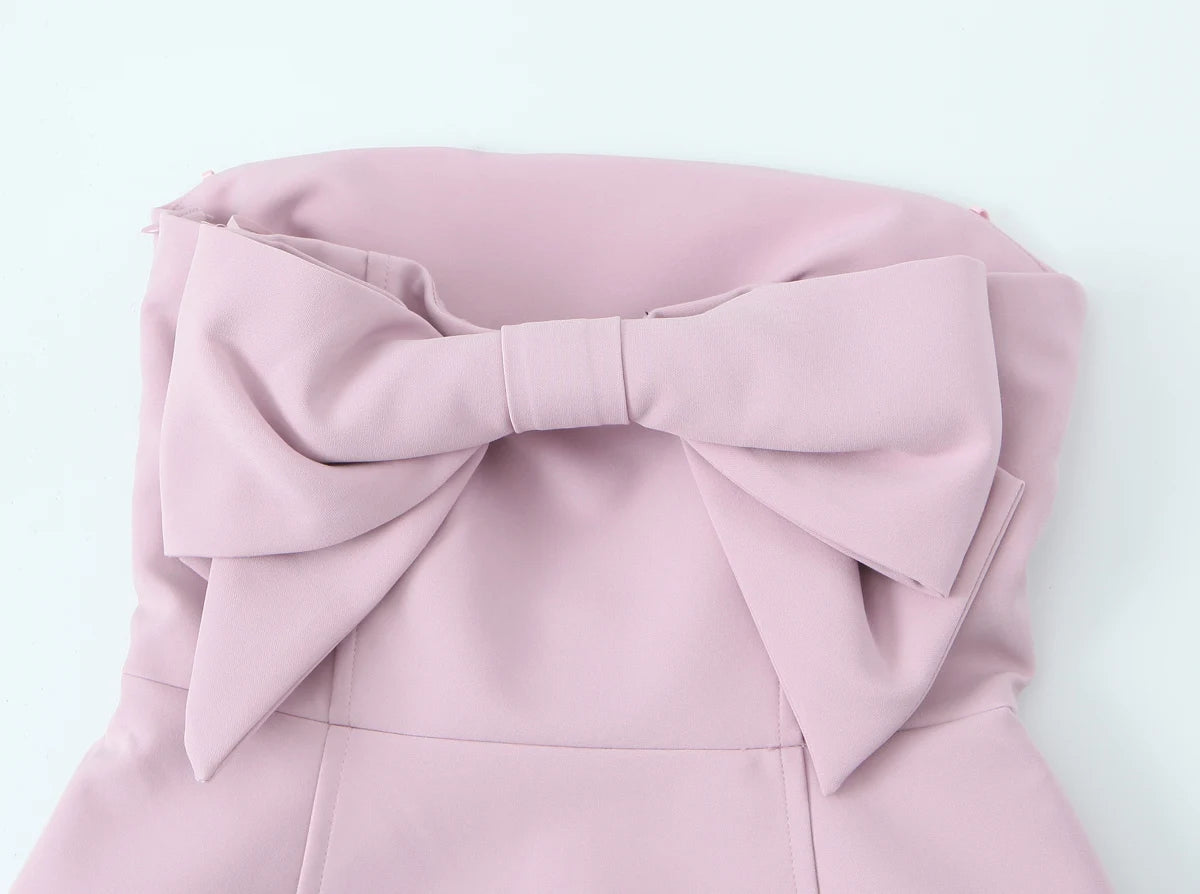 Olivia Strapless Bow A-Line Mini Dress