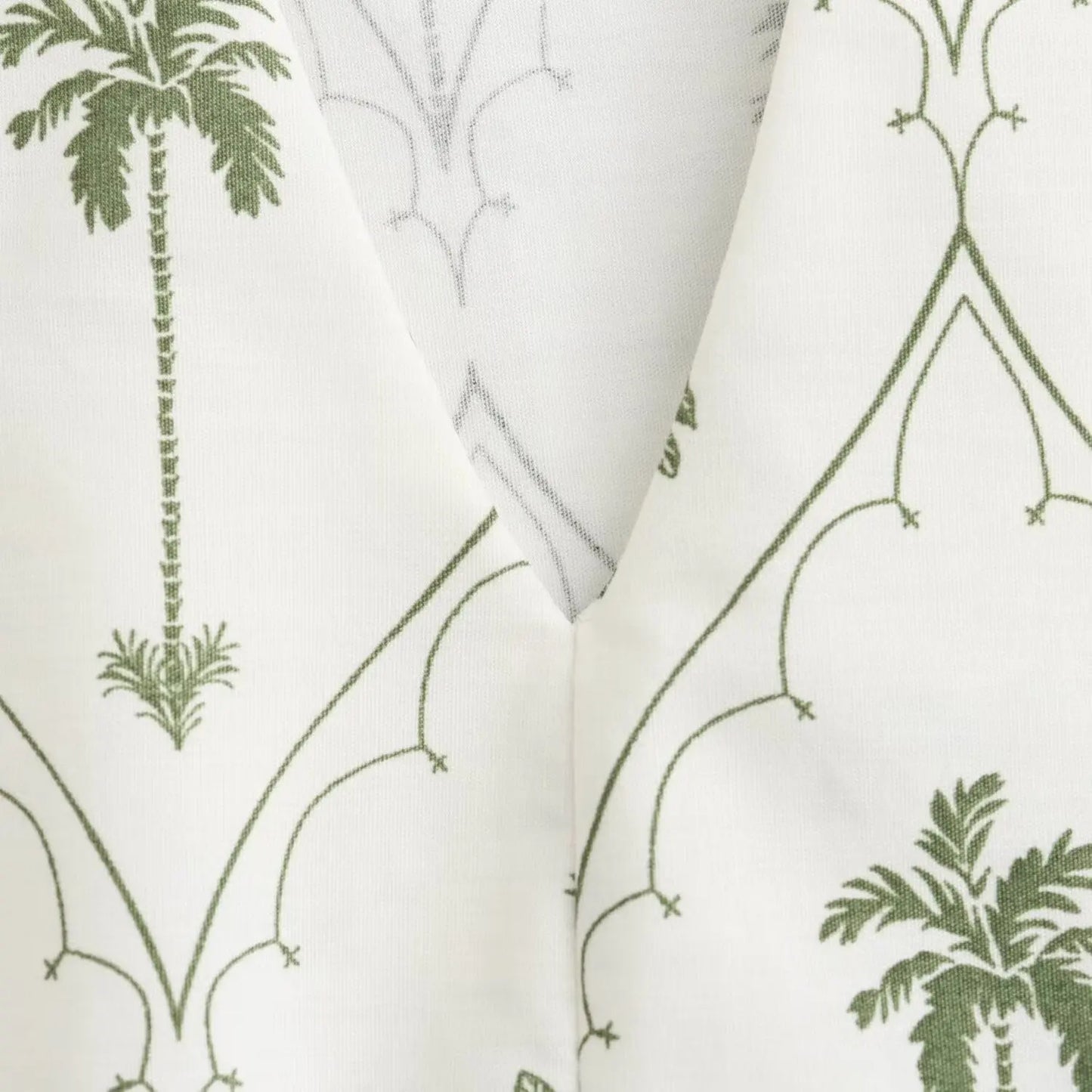 Cornelia Palm Tree Print Long Sleeve V-Neck Belt Dress