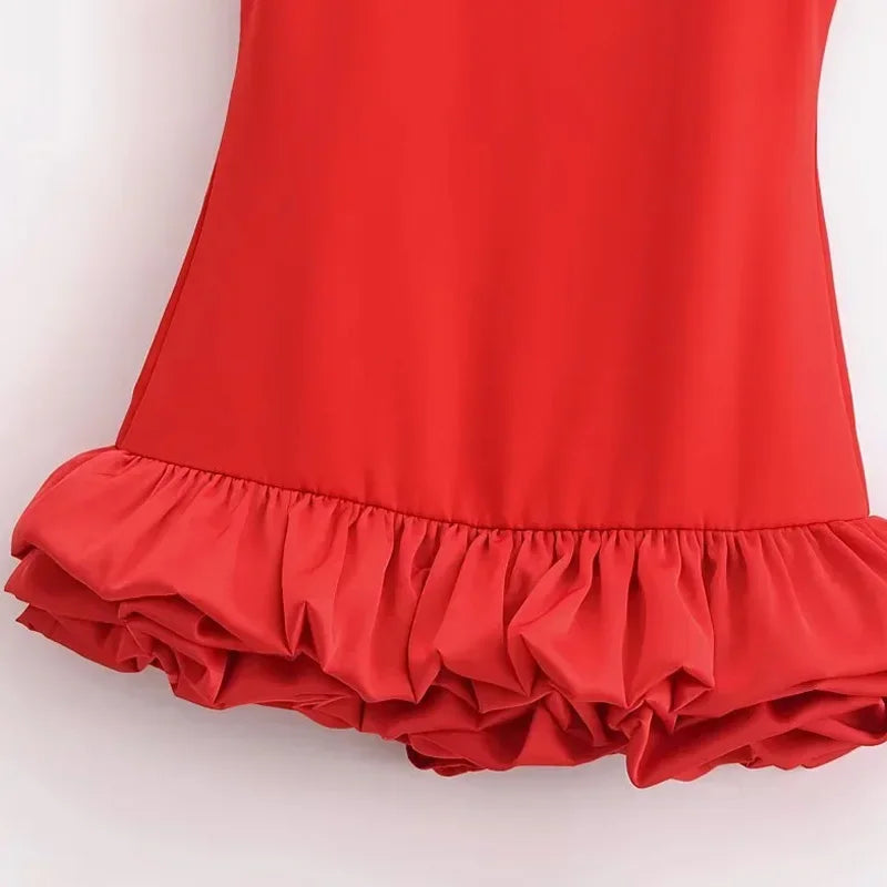 Georgia Ruffled Backless Bodycon Mini Dress