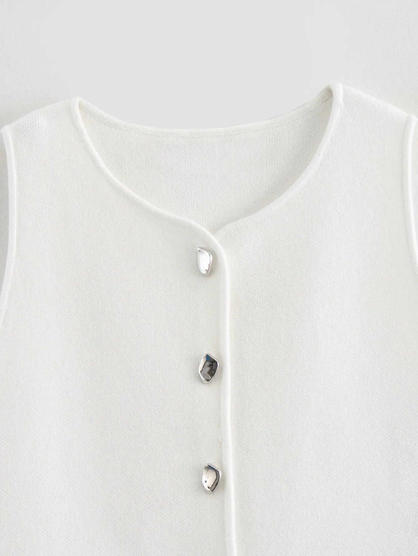 Cropped Asymmetrical Lucy Knit Vest