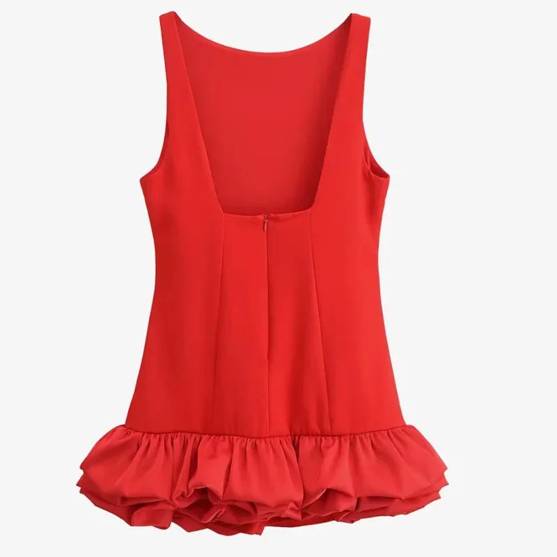 Georgia Ruffled Backless Bodycon Mini Dress