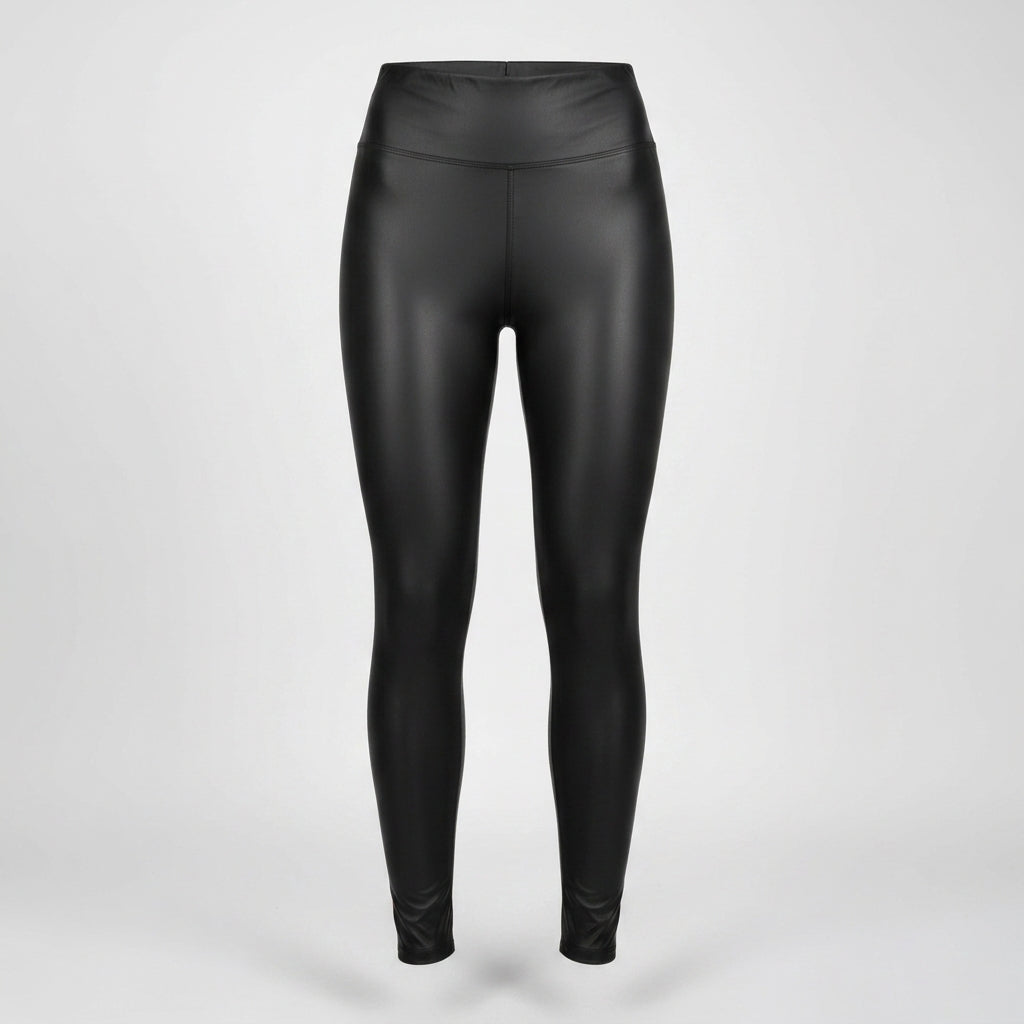 Sienna Luxe Faux Leather Leggings - Studio Front View