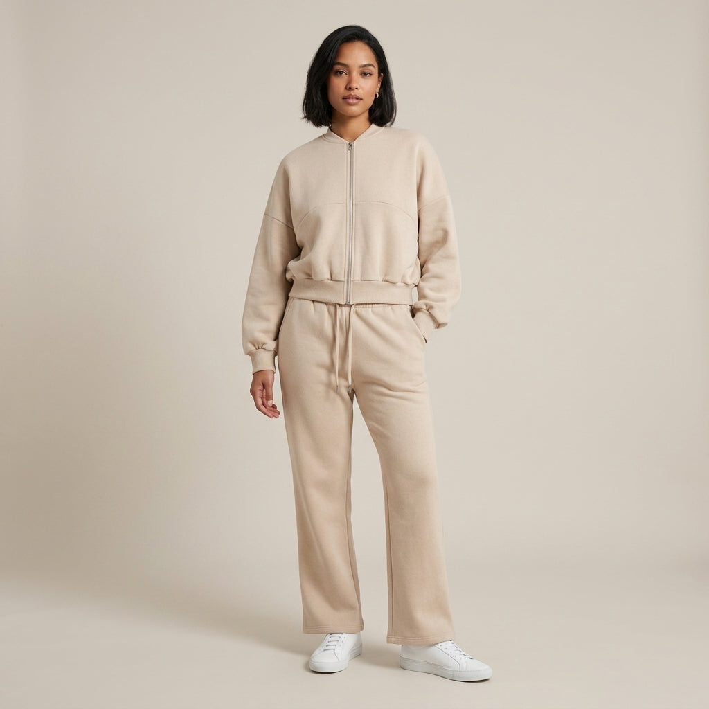 Cecilia Lounge Co-Ord in Oatmeal - Model Fit