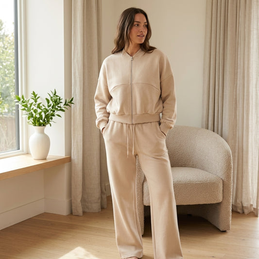 Cecilia Lounge Co-Ord in Oatmeal - Lifestyle